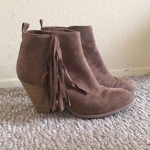 Suede Fringe Ankle Booties